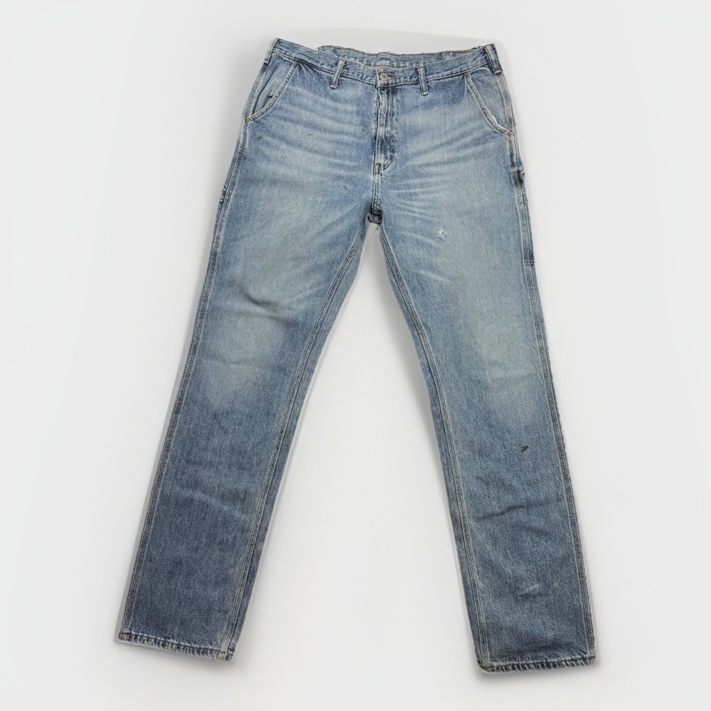 Levi's Carpenter Jeans 36x34 Blue 00s Mid Rise Straight Denim Workwear Red Tab